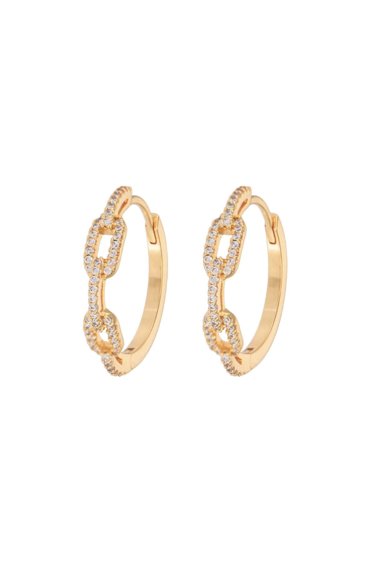 Large Chain Hoops - Gold