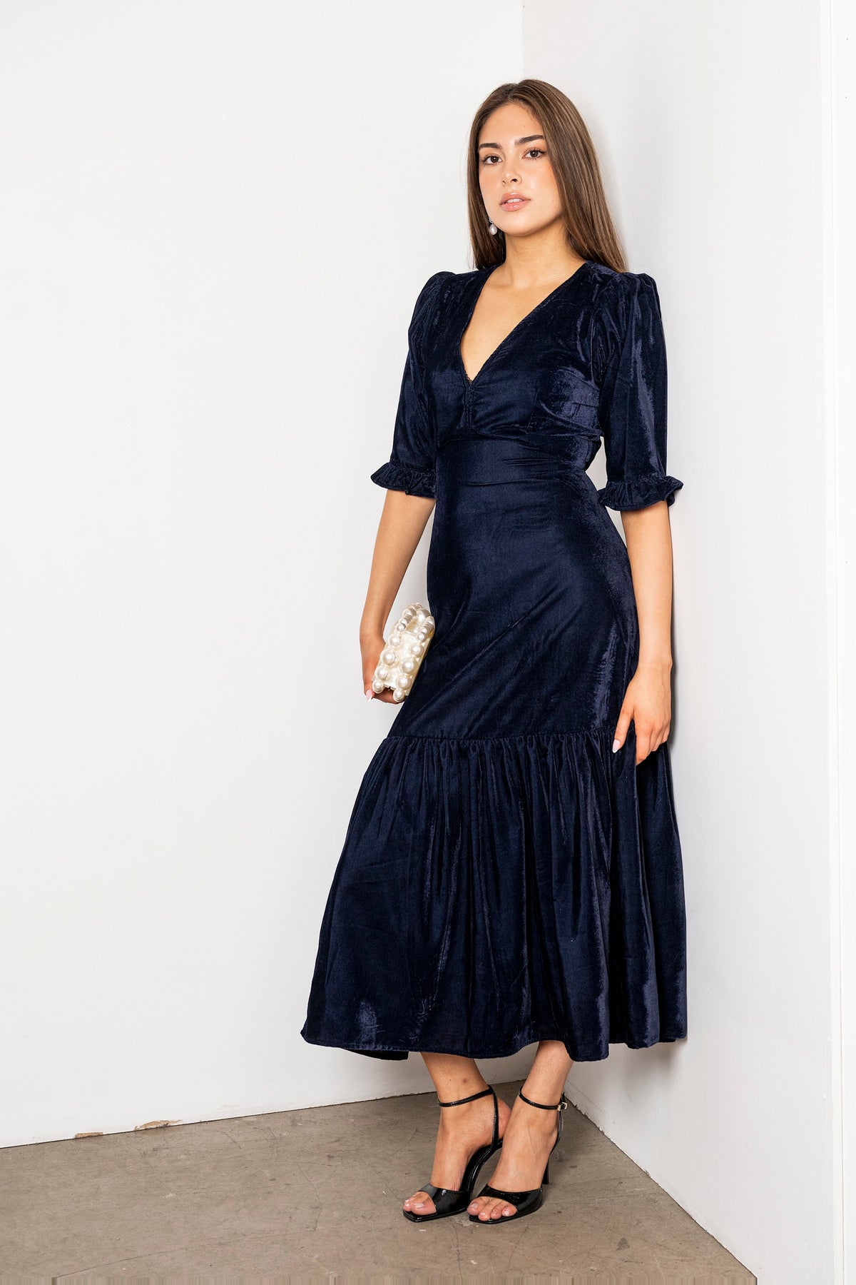 Ophelia Dress - Velvet Blue Sapphire