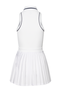 Src Pleated Polo Dress - White