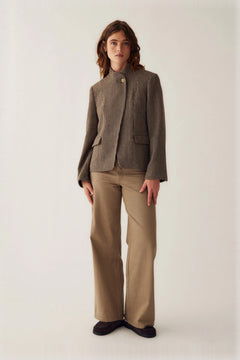 N-Monique Blazer - Delphia Brown Check