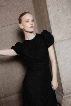 Santine Glitter Maxi Dress - Black