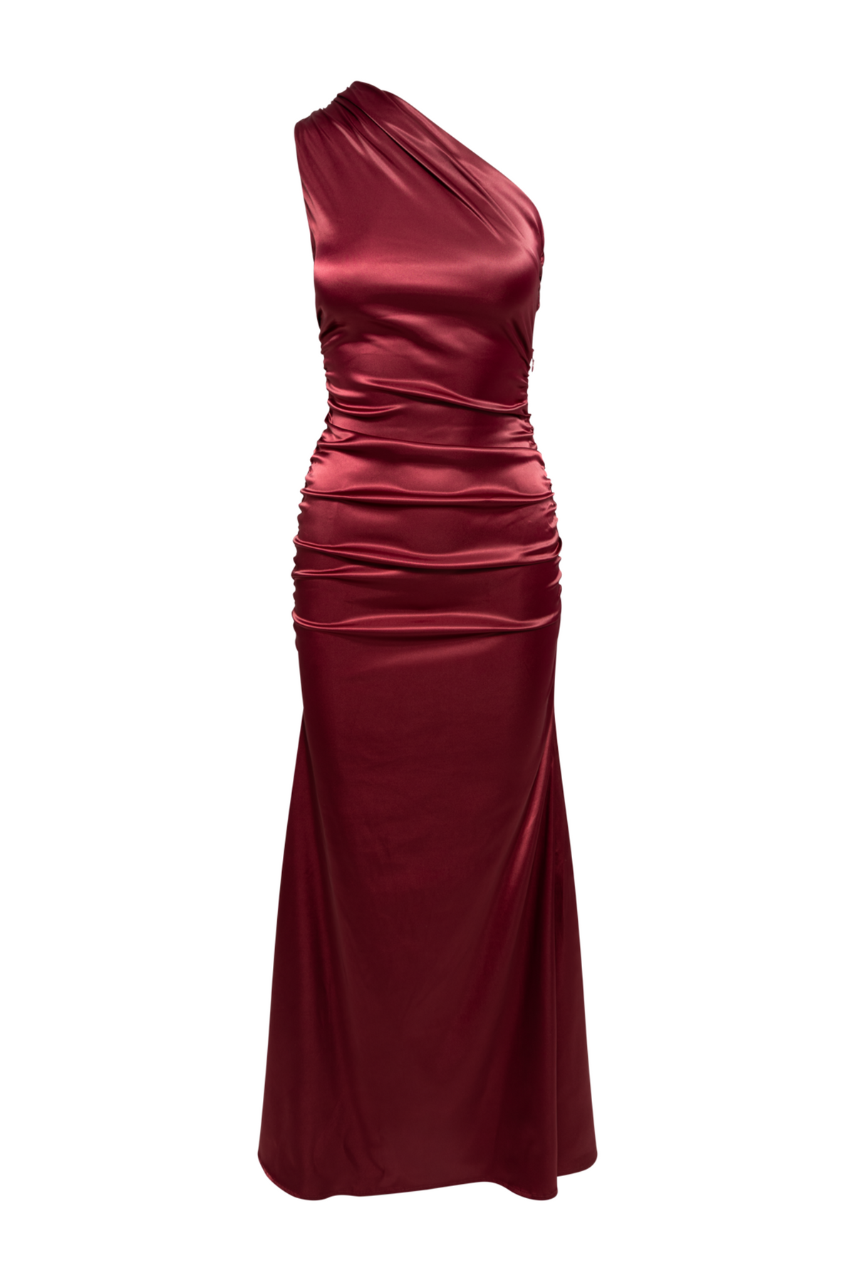 Andreaic Satin Dress - Burgundy