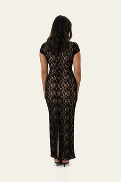 Cleoic Long Dress - Black Lace