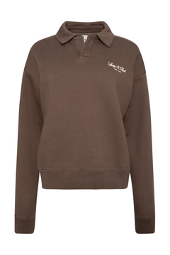 Vendome Script Embroidered Open Polo - Chocolate