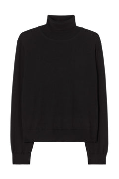 Merino Turtleneck Sweater - Black