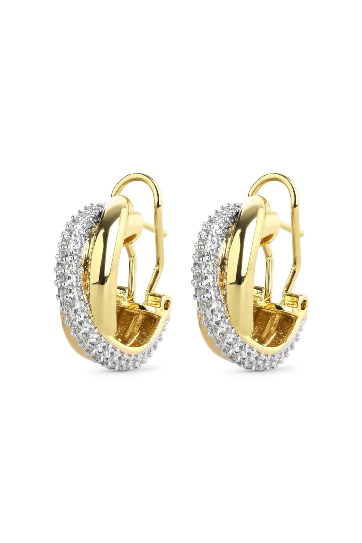 Boa Twisted Crystal Earrings - Gold