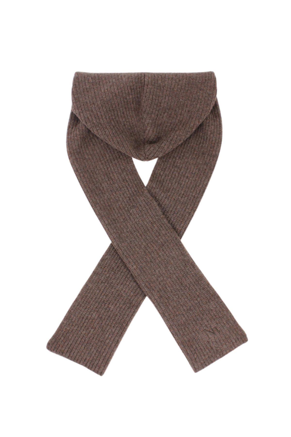 Alex Wool Cashmere Hoodie Scarf - Lys Brun