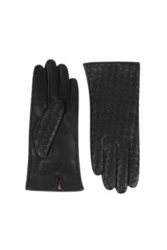 Molly Braided Leather Gloves - Sort