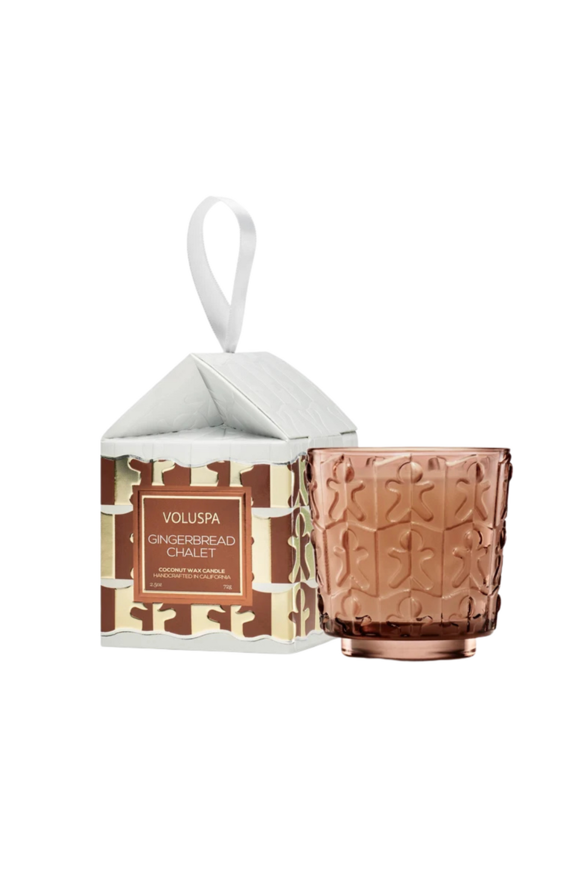Boxed Pedestal Ornament Candle - Gingerbread Chalet