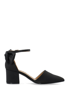 Biadevived Pump Back Bow Satin - Black