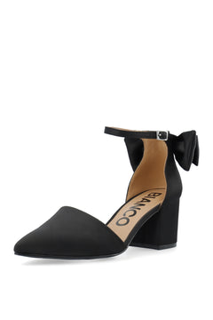 Biadevived Pump Back Bow Satin - Black