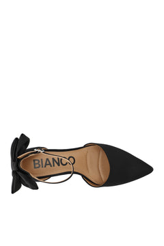 Biadevived Pump Back Bow Satin - Black