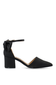 Biadevived Pump Back Bow Satin - Black