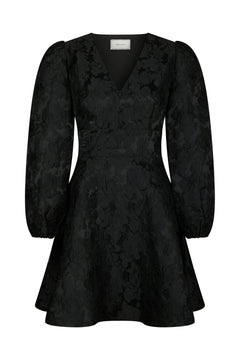Milly Flower Brocade Dress - Black
