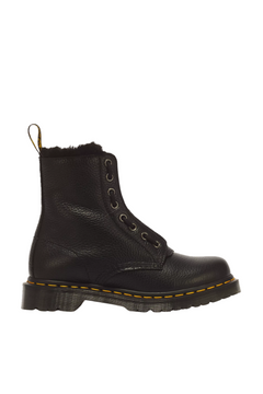 1460 Serena Zip Milled Nappa Leather Zip Boots - Black