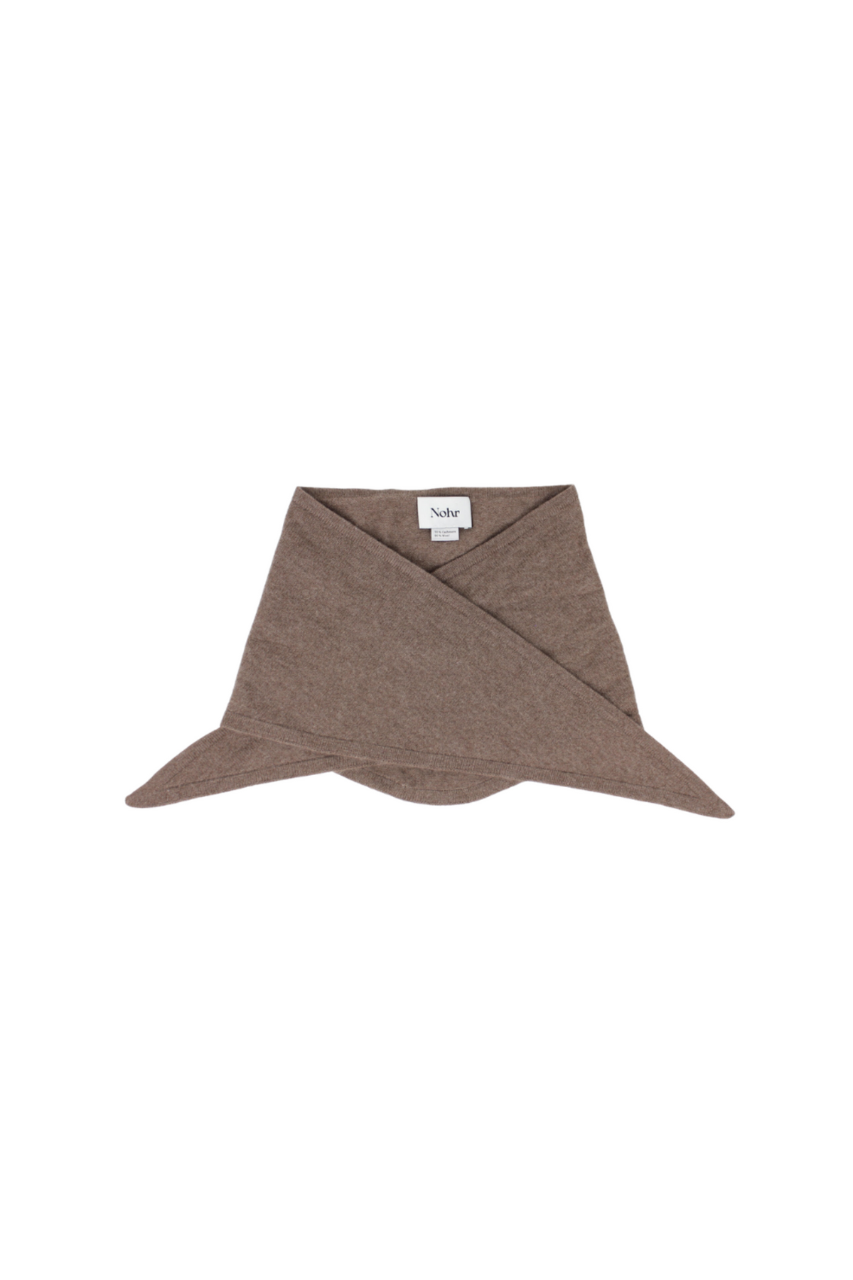 Lara Solid Wool Cashmere Triangle - Brun