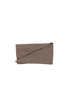 Lara Solid Wool Cashmere Triangle - Brun