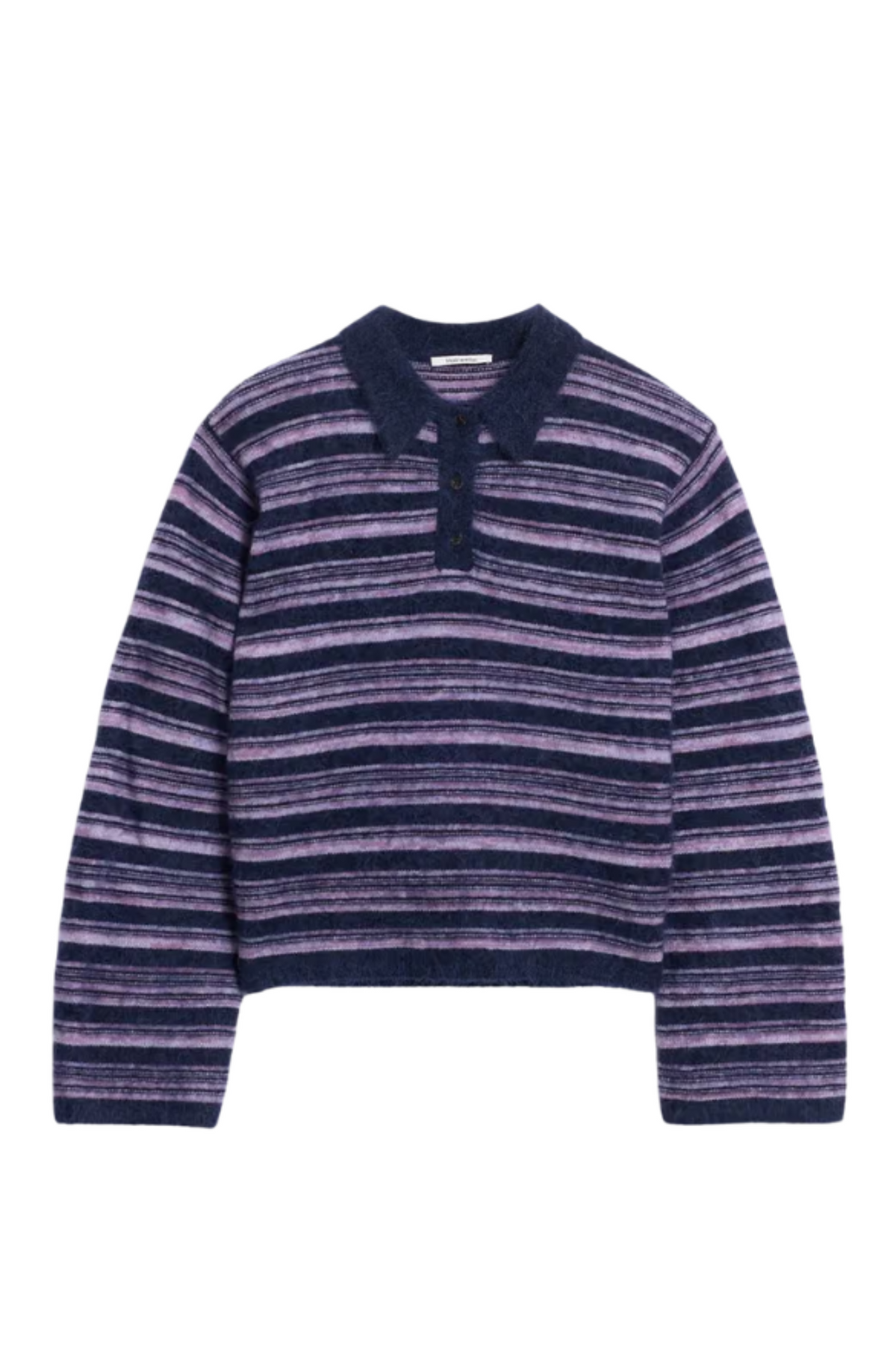 Olivia Wool Polo Sweater - Lilac Mix