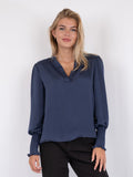 Landa Solid Blouse - Dusty Blue