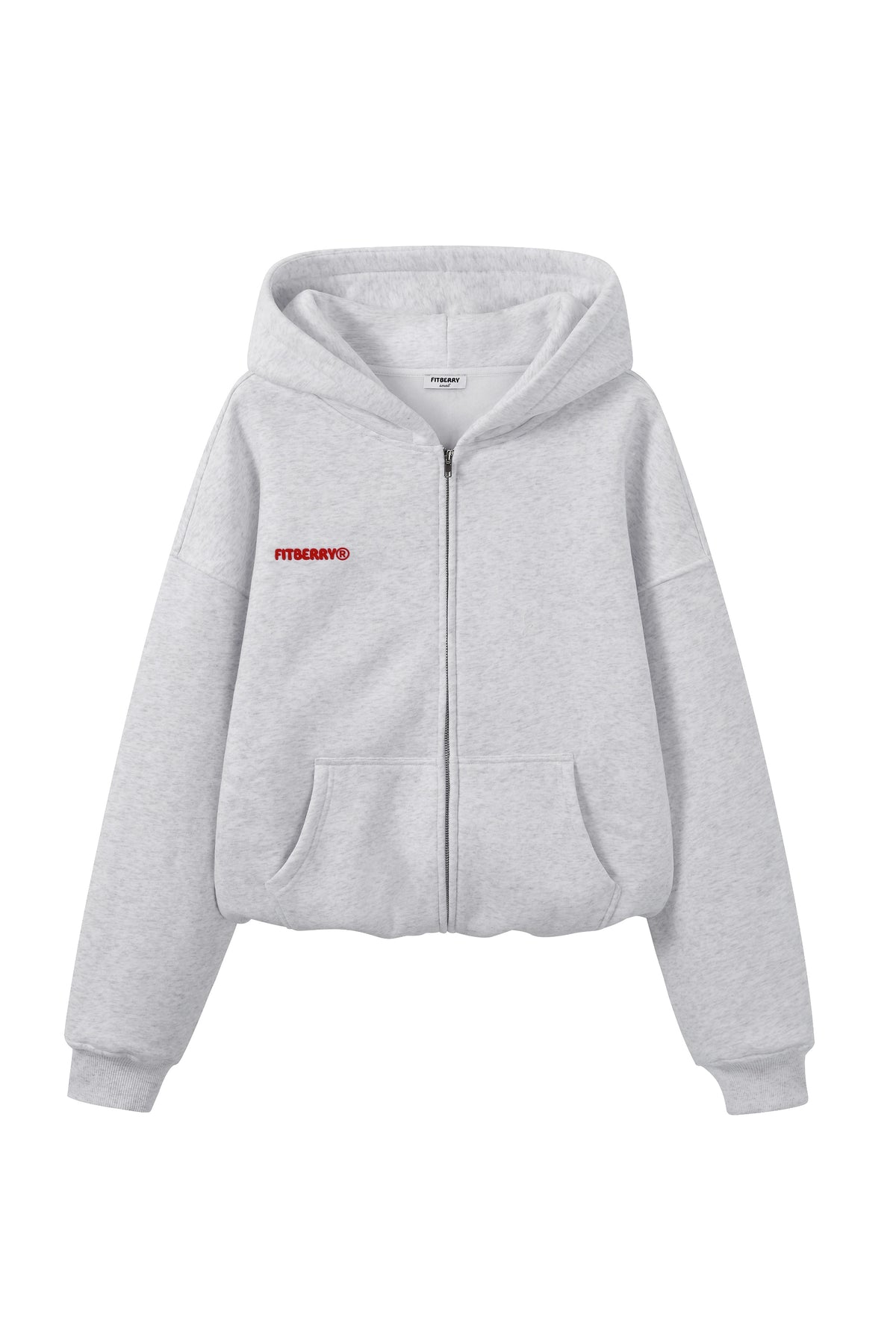 Signature Oversized Zip Hoodie - Classic Grey