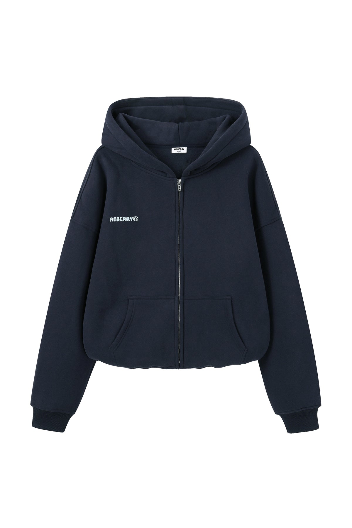Signature Oversized Zip Hoodie - Navy