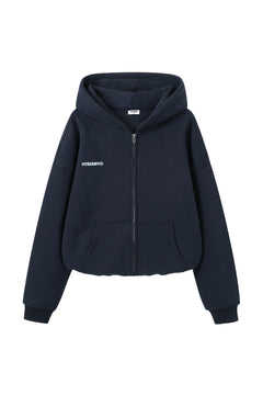 Signature Oversized Zip Hoodie - Navy