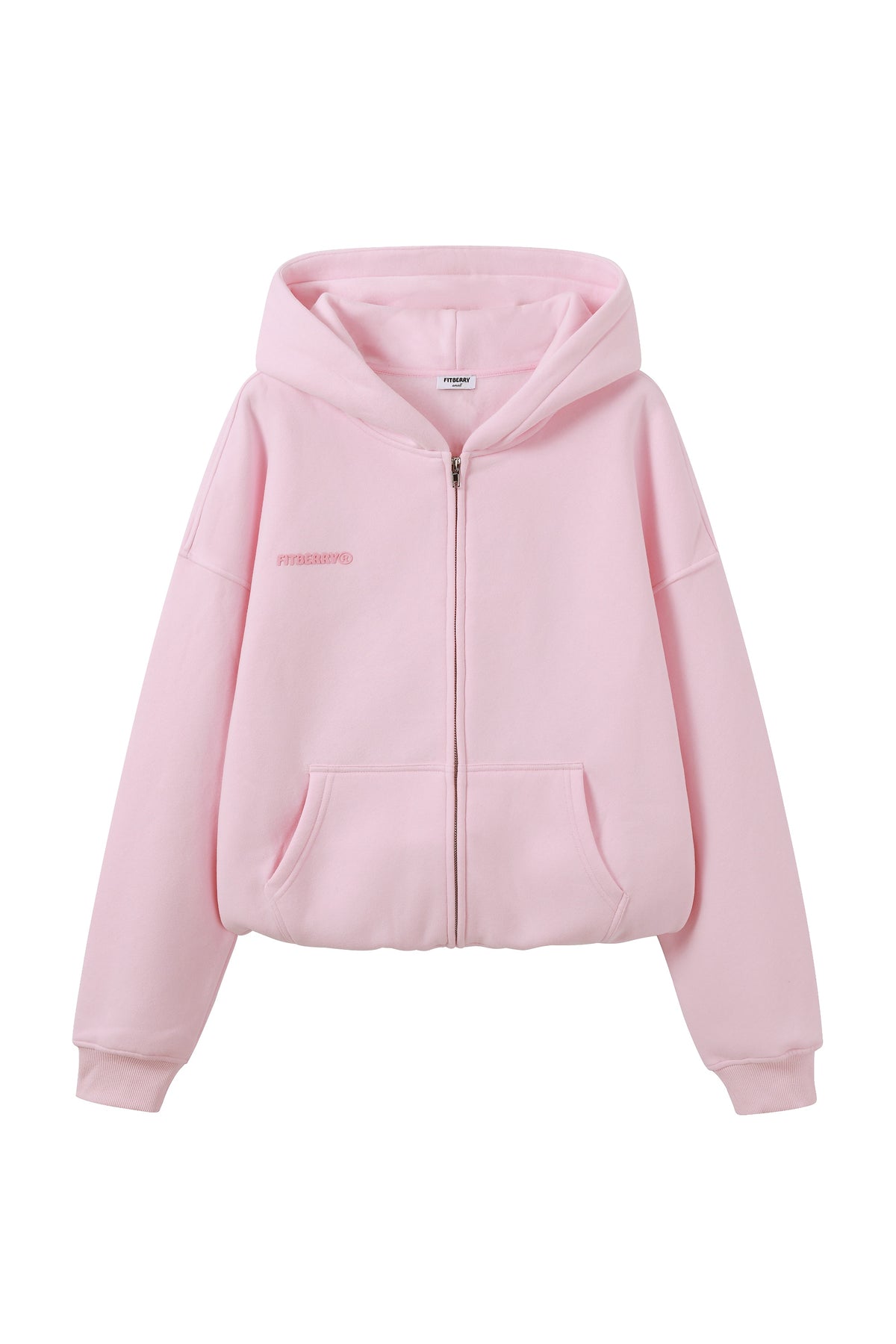 Signature Oversized Zip Hoodie - Marshmallow Pink
