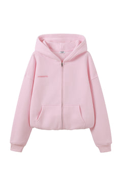 Signature Oversized Zip Hoodie - Marshmallow Pink