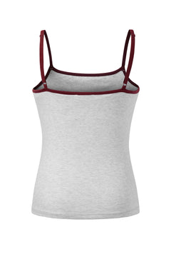 Two Tone Tank Top - Light Grey/Burgundy