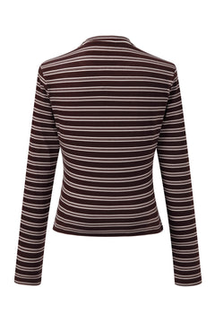 Palmer Soft Stripe Top - Brown/Creme