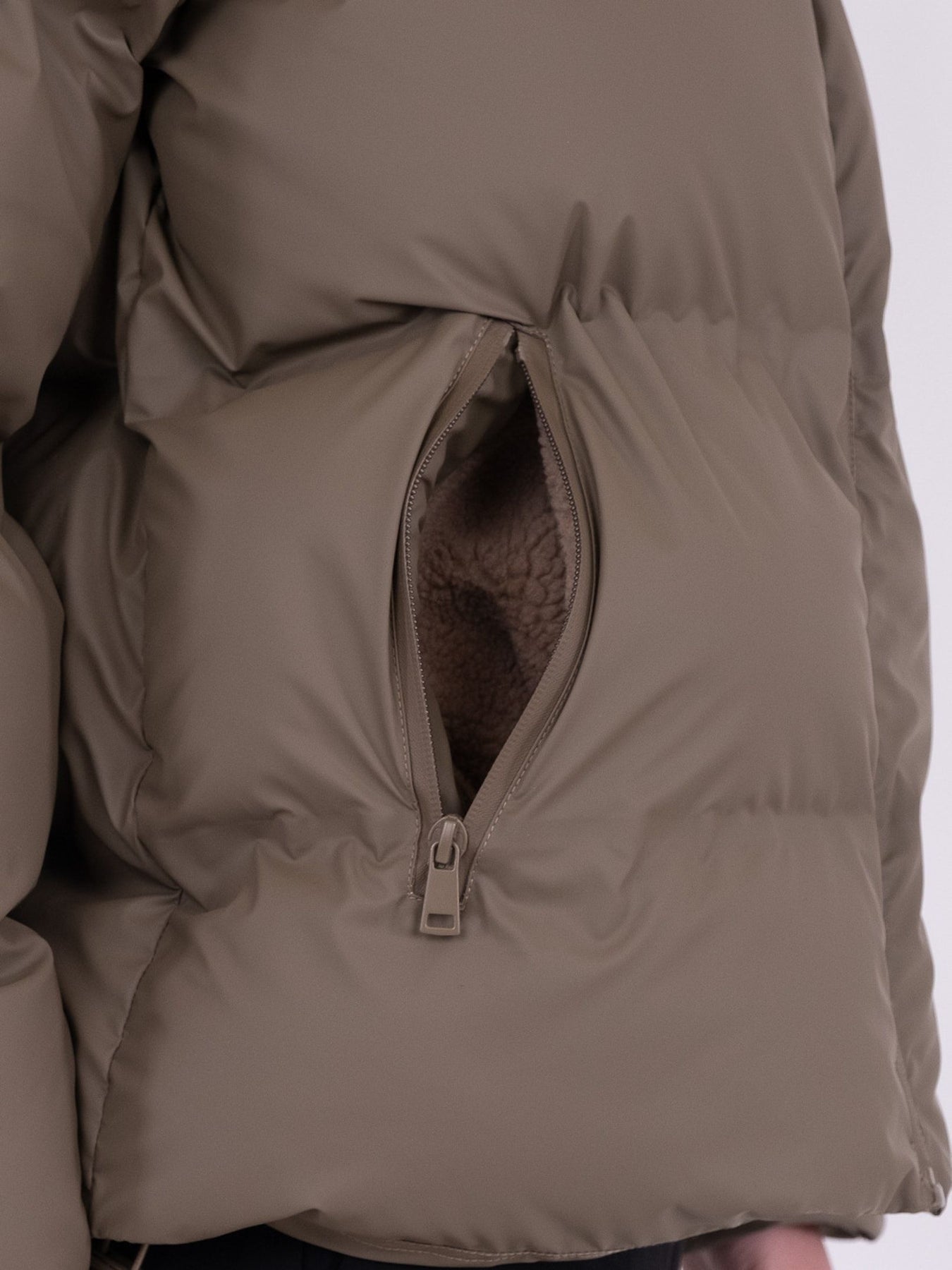 Fox C Puffer Jacket - Dark Taupe