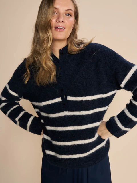 Bryna Thora Stripe Knit - Salute Navy