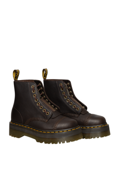 Sinclair Ambassador Leather Platform Boots - Dark Brown
