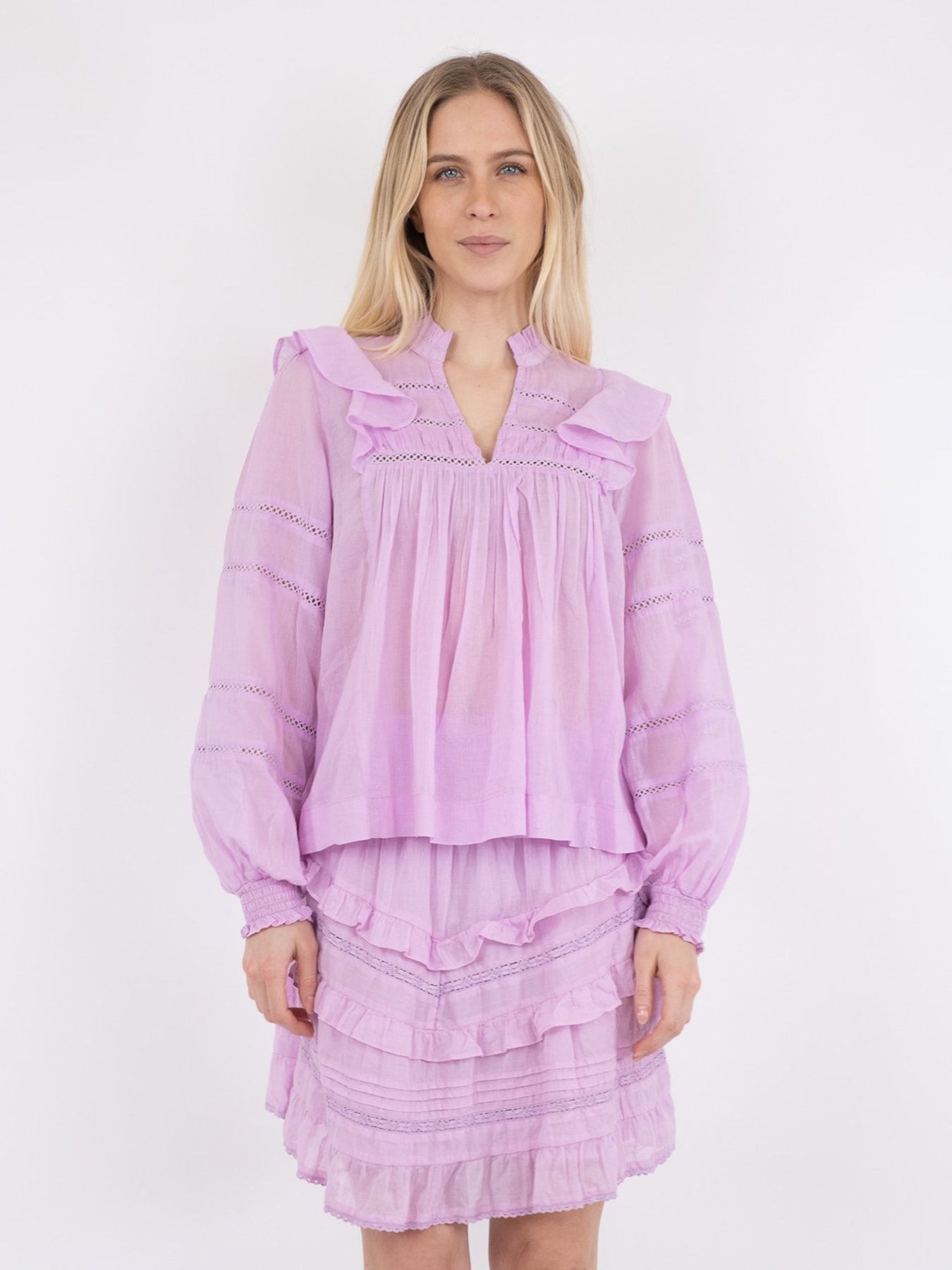 Aroma S Voile Blouse - Rose