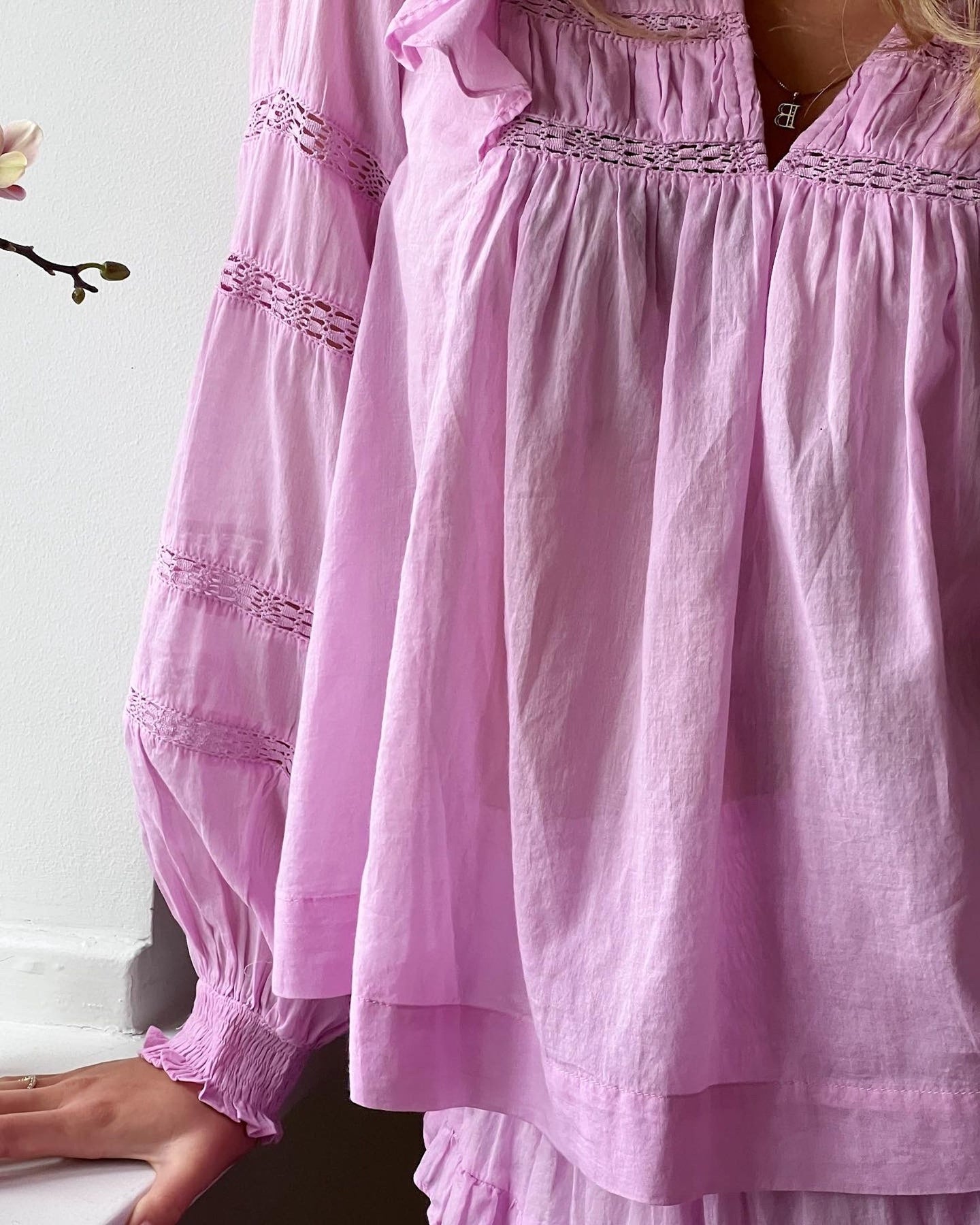 Aroma S Voile Blouse - Rose