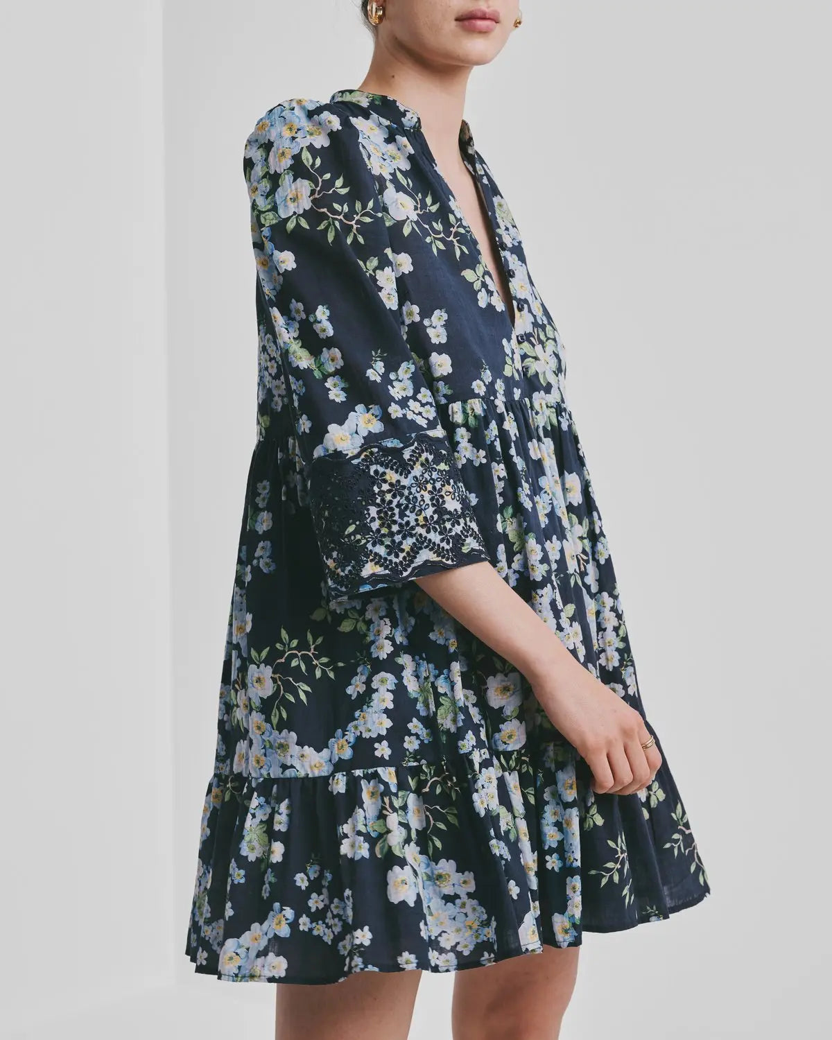 byTiMo Cotton Slub Tunic Dress - Cherry Blossom