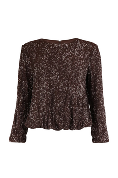 Beaded Blouse - Chocolate