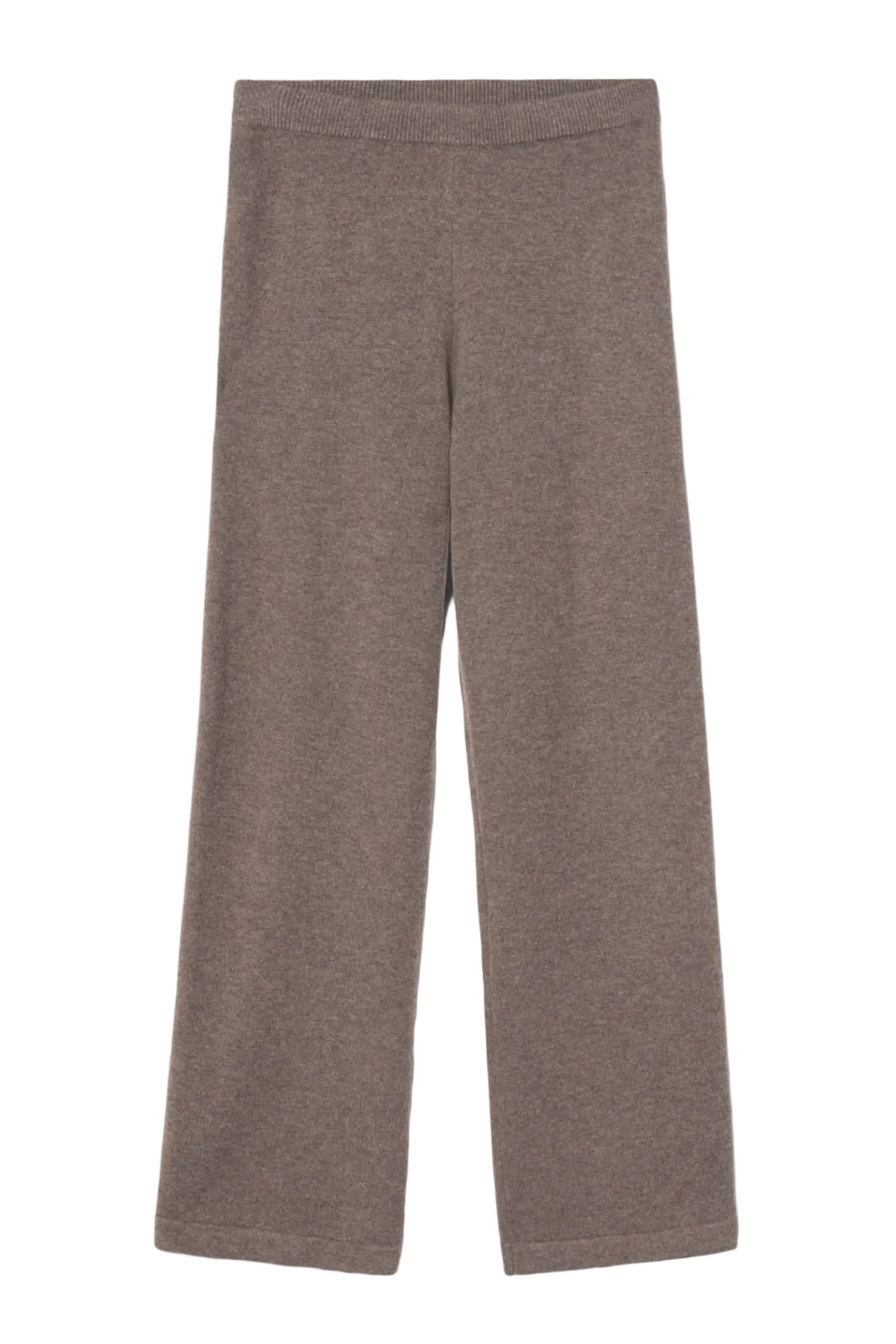 Talia Knit Trouser - Dark Taupe Melange