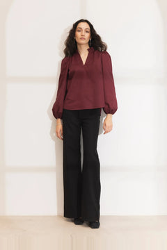 Infinity Blouse - Dark Red