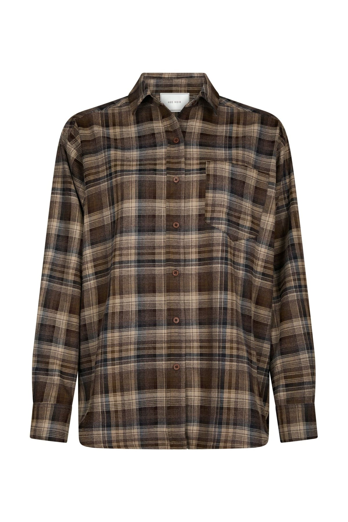 Dalma Flannel Check Shirt - Dark Taupe