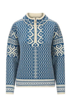Leknes Fem Sweater - Arctic Blue Offwhite