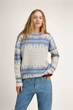 Albertville Fem. Sweater - Offwhite Blue Shadow