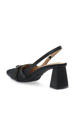 Biamaralyn Buckle Slingback Satin - Black