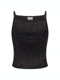 Marta Glitter Knit Top - Black