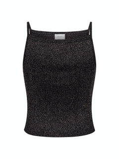 Marta Glitter Knit Top - Black