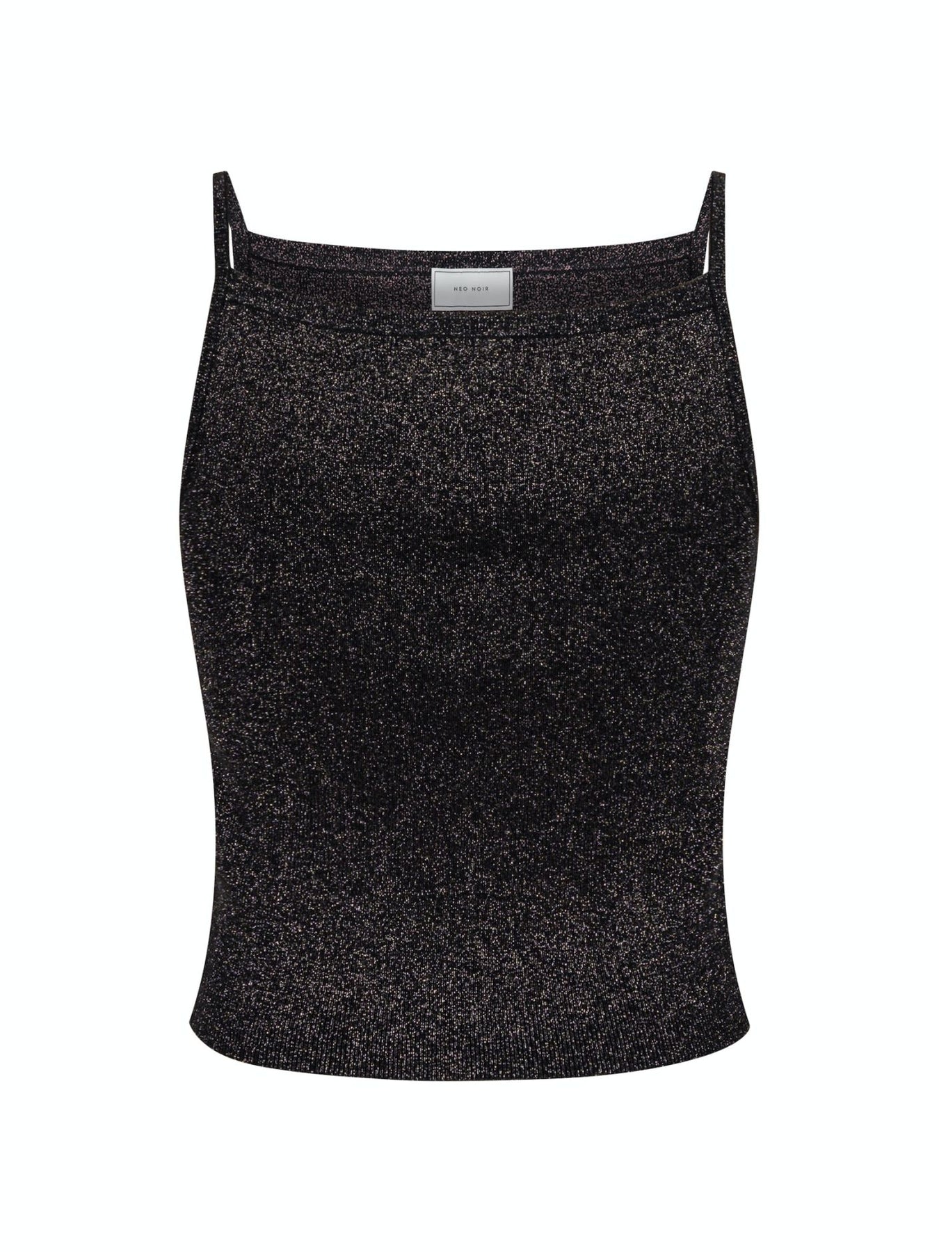 Marta Glitter Knit Top - Black