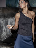 Clementine Glitter Knit Top - Black