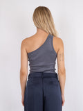 Clementine Glitter Knit Top - Steel Grey