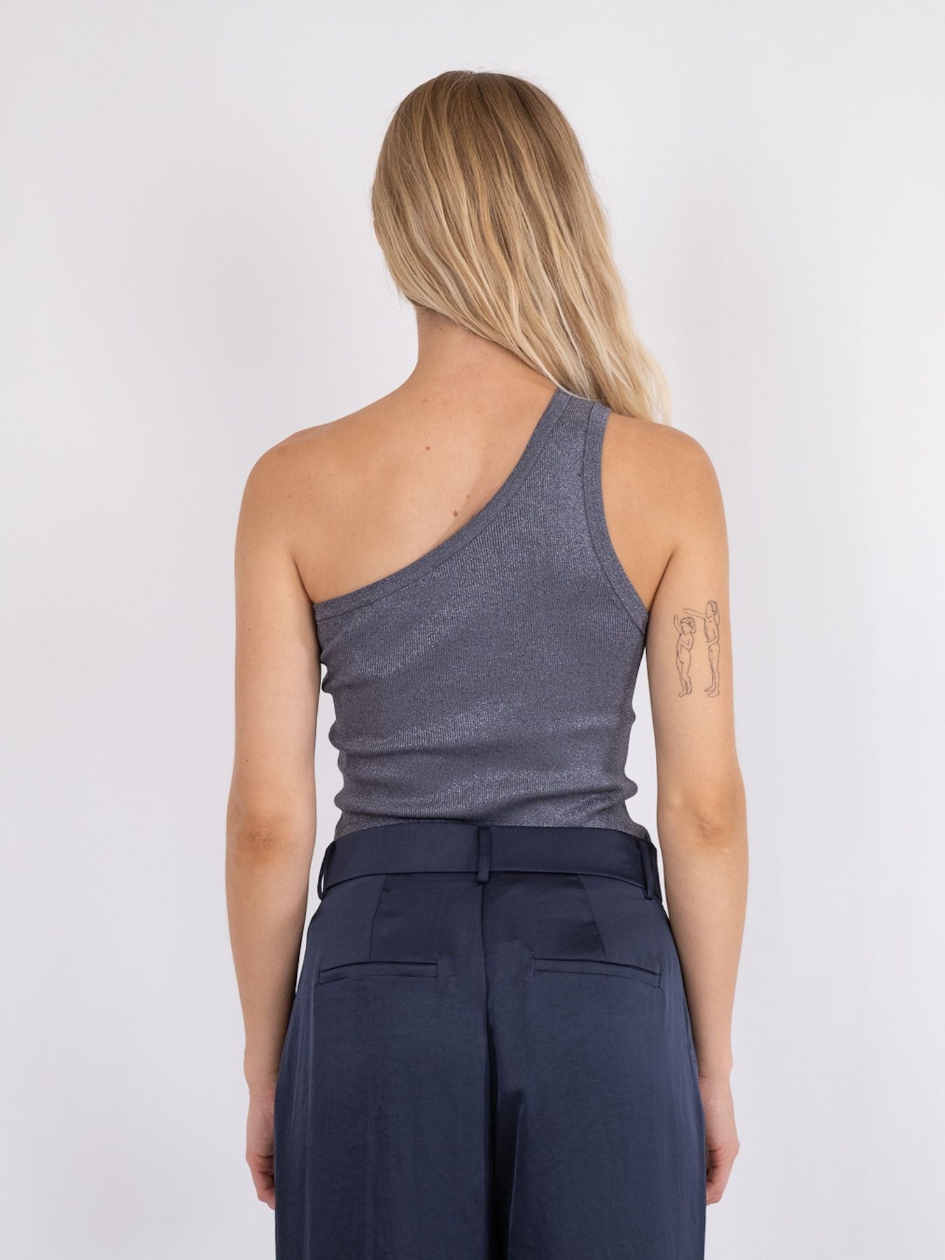 Clementine Glitter Knit Top - Steel Grey