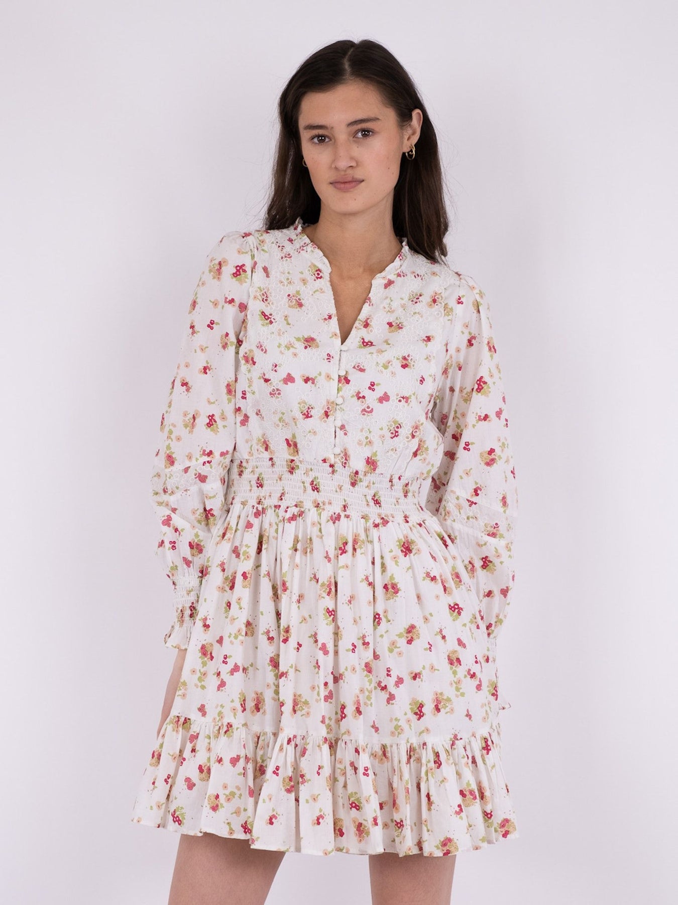 Daffodil Embroidery Dress - White